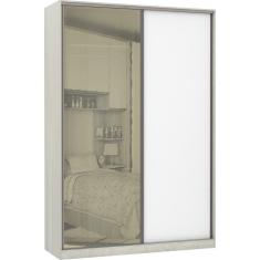 Imagem de Guarda-roupa 2 Portas De Correr 8 Cm Crema Com Branco Mat