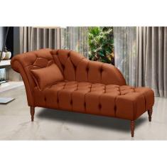 Imagem de Divã Chaise Montreal Veludo 1,60cm Speciale Home Terracota