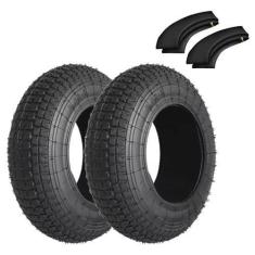 Imagem de Jogo 2 Pneus 350-8 Carrinho Mao Carriola Aro 8 4 Lonas - Btyre