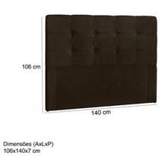 Imagem de Cabeceira Casal 140cm Daiana Suede Marrom ID Milani Store