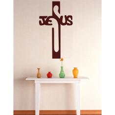 Imagem de Adesivo Decorativo De Parede Crucifixo Com Nome Jesus Cruz