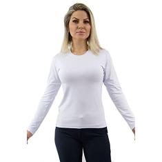 Imagem de Baby Look feminina viscocrepe manga longa