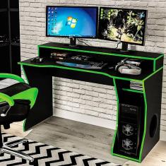 Imagem de Mesa Gamer Escrivaninha Fremont Politorno Preto/Verde