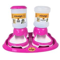 Imagem de Kit Comedouro Automatico Para Cachorro Bebedouro Bandeja - Truqys