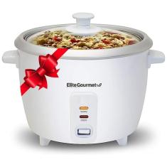 Imagem de Panela Elétrica de Arroz, 1,4 mL, 300W, branca, 110v, ELITE GOURMET ERC 003, Branco
