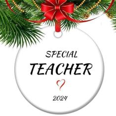 Imagem de Presente de agradecimento ao professor, presente de fim de ano de estudante, enfeite de Natal 2024 presente de agradecimento ao professor