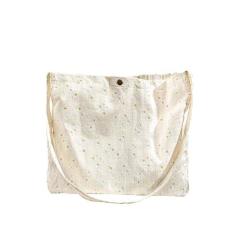 Imagem de BOTEEK Bolsa feminina bordada floral com bolso flores bordadas bolsa tiracolo bolsa de ombro praia linda bolsa de lona, Bege, Large