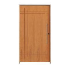 Imagem de Porta Belíssima 9 Padrão Batente Ecológico 14 Fechadura Rolete Puxador Tubo 72 X 210 Esquerdo Natural