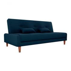 Imagem de Sofá Cama Blanca 3 Lugares Sala Premium Suede Azul Matrix