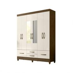 Imagem de Guarda Roupa Moval 6 Portas Castanho Wood Offwhite