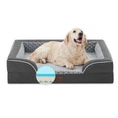 Imagem de Casa Paw Cama para cães GG de espuma viscoelástica com reforços, camas refrescantes para cães extra grandes, cama ortopédica impermeável para cães com capa lavável removível e parte inferior
