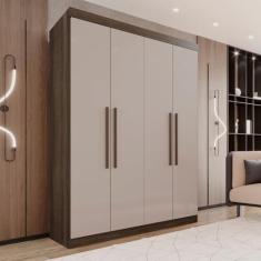 Imagem de Guarda-roupa 4 Portas 3 Gavetas New Malibu Espresso Móveis Imbuia/Off White