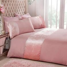 Imagem de Jogo De Cama Casal Comum 400 Fios Com Veludo Rosé 6 Peças - Cas Da Fam