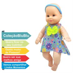Imagem de Boneca Blu Blu Bebê Bonequinha Vinil Plástico Roupa Tecido Anjo Brinquedos