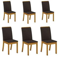 Imagem de Conjunto 6 Cadeiras Estofadas Isa Para Mesa de Jantar Henn