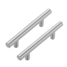 Imagem de XBLWIN Pacote com 30/50 puxadores de armário de cozinha de 12 cm com ferragens de armário preto fosco de 7,6 cm de centro a centro, feito de aço inoxidável, ideal para armário, gaveta, armário (30,