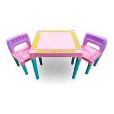 Imagem de Mesa e Cadeira Educativa Menina Colorida Infantil