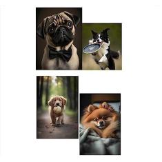 Imagem de Kit 4 Quebra-Cabeças Cognitivos Cachorrinhos 60 peças