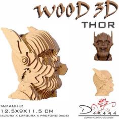 Imagem de Quebra Cabeças 3D Cabeça Thor Decoração Ornamento Enfeite - Indústria