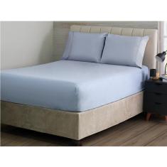 Imagem de Jogo de Cama S Ponto Palito Queen 3 Pçs 180F Azul Sonhare