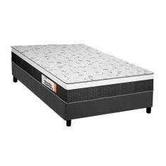 Imagem de Cama Box Solteiro: Colchão Espuma Plumatex D28/EP Anatômico Falcon Ultra Firme + Base CRC Suede Gray(88x188)