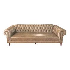 Imagem de Sofá Chesterfield Capitonê Duque 3 Lugares Suede Bege - Novo Encanto