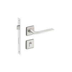 Imagem de Fechadura Malba Imab Externa C/cilindro Escovada Acetinada Quadrada Chave Pequena Ca 55mm