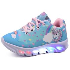 Imagem de Tenis Infantil De Led Unicornio Calce Facil Meninas LIGHT-Feminino
