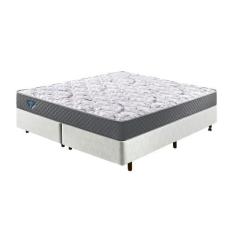 Imagem de Cama Box Solteiro Resistente Branco 88x188 cm  com Colchão Molas Ensac