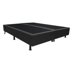 Imagem de Base Box Para Cama Casal Queen 158x198cm Bipartido Liz S05 Sintético Preto - Mpozenato