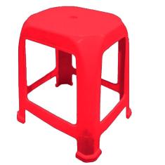 Imagem de Banqueta Vermelha De Plástico Multiuso Suporta Até 100 Kg