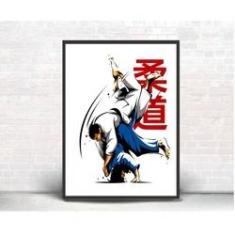 Imagem de Quadro Decorativo Poste Jiu Jitsu Olympiadas Classico Retro