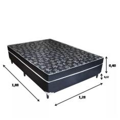 Imagem de Cama Viúva Conjugado Especial Ortopédico – Suede Preto