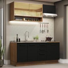 Imagem de Armário De Cozinha Compacta 180cm Rustic Preto Agata Madesa 04