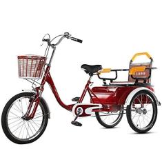 Imagem de Triciclo adulto de ciclismo de três rodas ao ar livre com cesta de compras para homens, mulheres, idosos, jovens, piquenique, ciclismo, pedalada