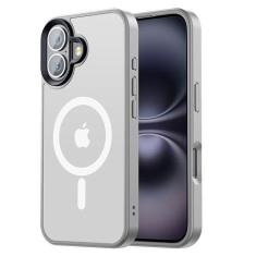 Imagem de Tigowos Capa magnética forte para iPhone 16 compatível com MagSafe de 16 m resistente a quedas com sensação de pele fosca à prova de choque Slim Fit para iPhone 16 capa de telefone 6,1 polegadas,