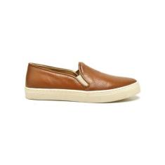 Imagem de Tenis Slip On Feminino Sapato Plataforma Casual Couro Legitimo Confort