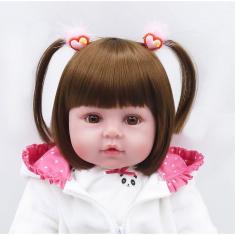 Boneca bebe reborn brianna realista de silicone 48cm sidnyl