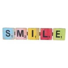 Imagem de Pendente smile em madeira (Roots) Joy - 40cm x 09cm Cor: Multicolor