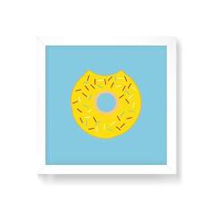 Imagem de Arte Maníacos Quadro Decorativo Donut  - 30x30cm (Moldura em laca )
