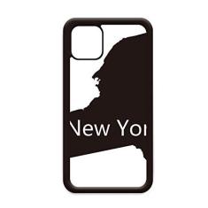 Imagem de Nova York EUA Mapa contorno para iPhone 12 Pro Max Capa para Apple Mini Mobile Case Shell