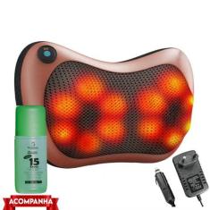 Imagem de Kit Massageador Almofada Elétrica Shiatsu + Óleo De Massagem - Massage