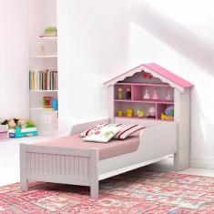 Imagem de Cama Solteiro Casinha Princesa Branca e Rosa com Colchão