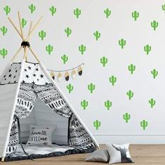 Imagem de Adesivo De Parede Infantil Cactos Verde Claro 60un