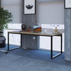 Imagem de Mesa De Escritório Industrial Kuadra 180 Cm - Carvalho/Preto