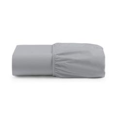 Imagem de Lençol Micropercal 300 Fios Peletizado Queen Elástico Cinza