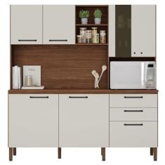 Imagem de Armário de Cozinha com Tampo Paris Nogueira Off White