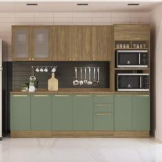 Imagem de Armário de Cozinha Modulada Completa Reta 7 peças 2,70m 204 Botanic Ka