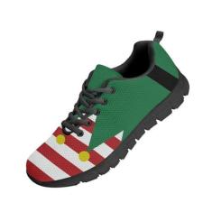 Imagem de Coloranimal Tênis esportivo esportivo de ginástica confortável Go Easy Walking com cadarço.., Elfos de Natal vermelhos e brancos, 40