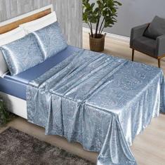 Imagem de Jogo Cama Lençol Charme Queen 4 Peças - Serenity - Casa Show Enxovais